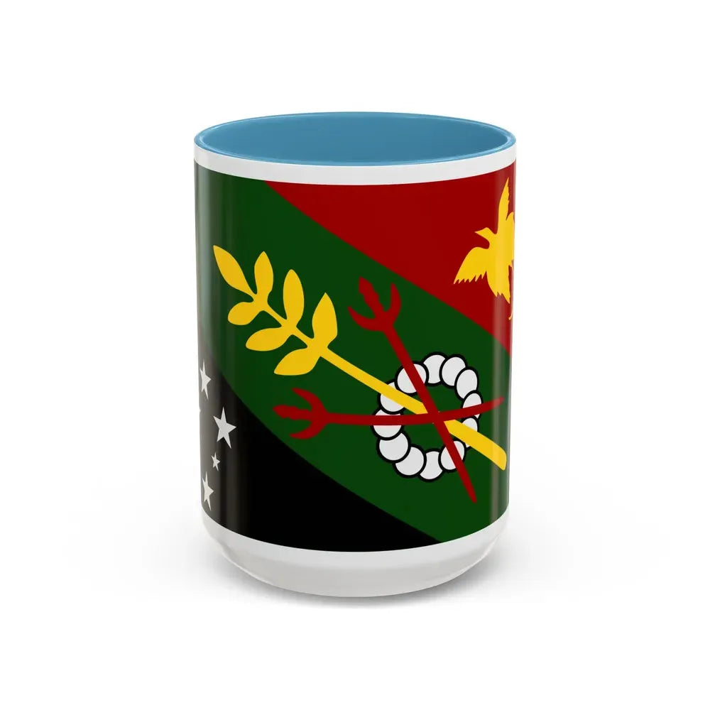 Flag of Chimbu Papa New Guinea - Accent Coffee Mug 15oz Light Blue - Go Mug Yourself