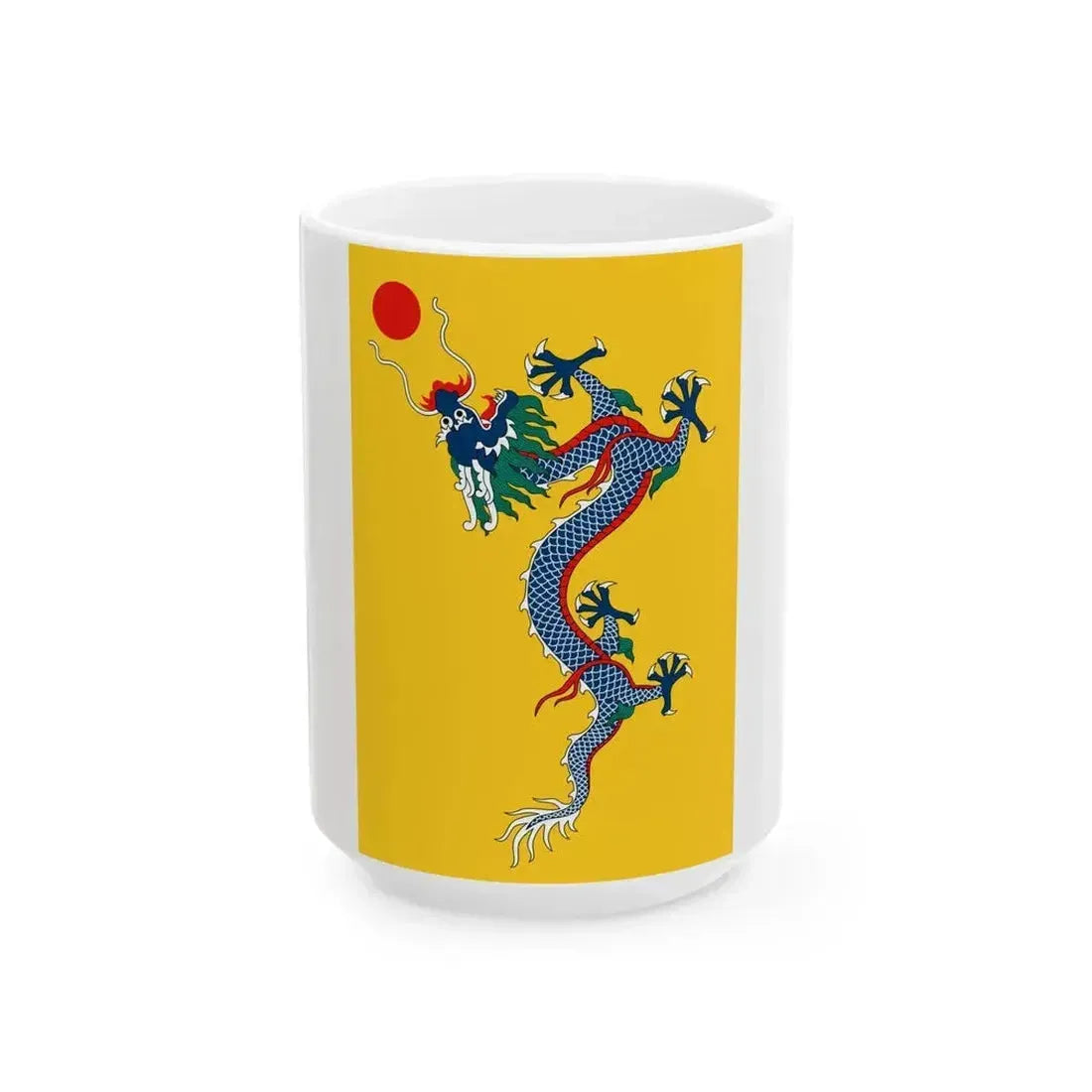 Flag of China 1889-1912 vertical (China) White Coffee Mug 15oz - Go Mug Yourself