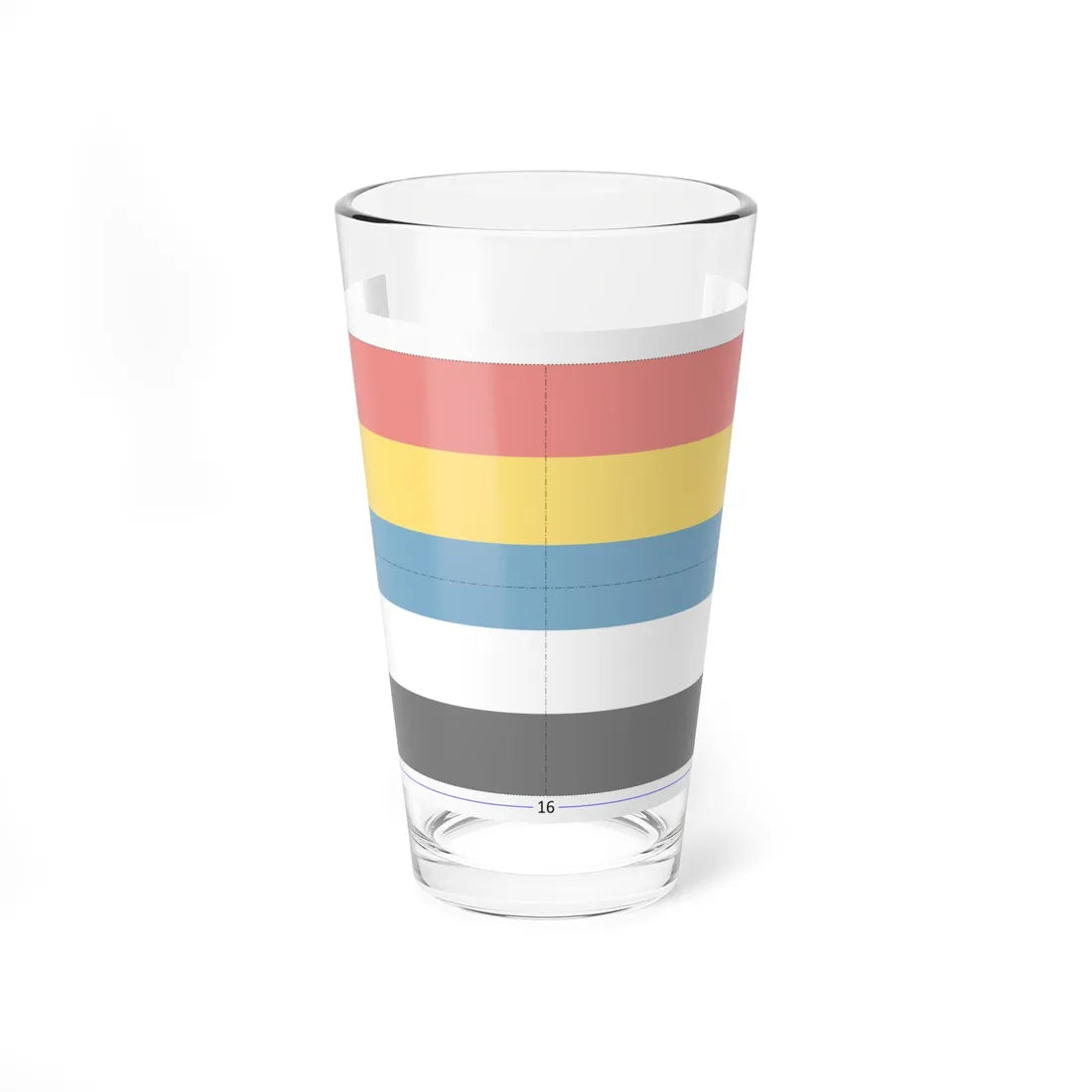 Flag of China 1912-1928 construction sheet (China) Pint Glass 16oz 16oz - Go Mug Yourself