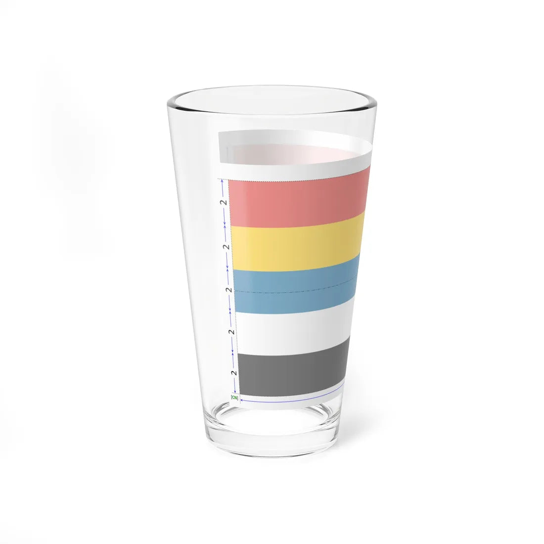 Flag of China 1912-1928 construction sheet (China) Pint Glass 16oz - Go Mug Yourself