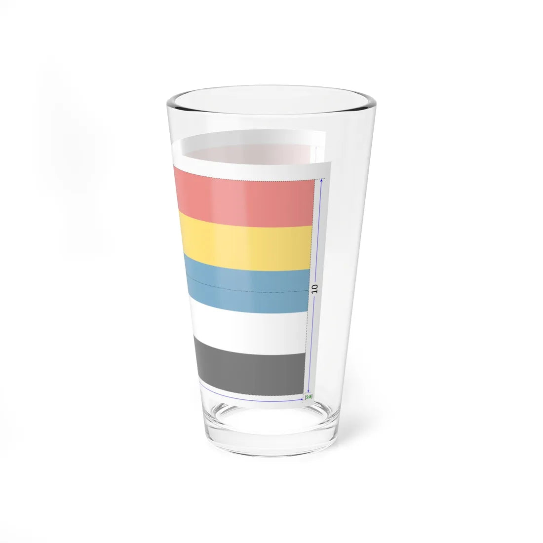 Flag of China 1912-1928 construction sheet (China) Pint Glass 16oz - Go Mug Yourself
