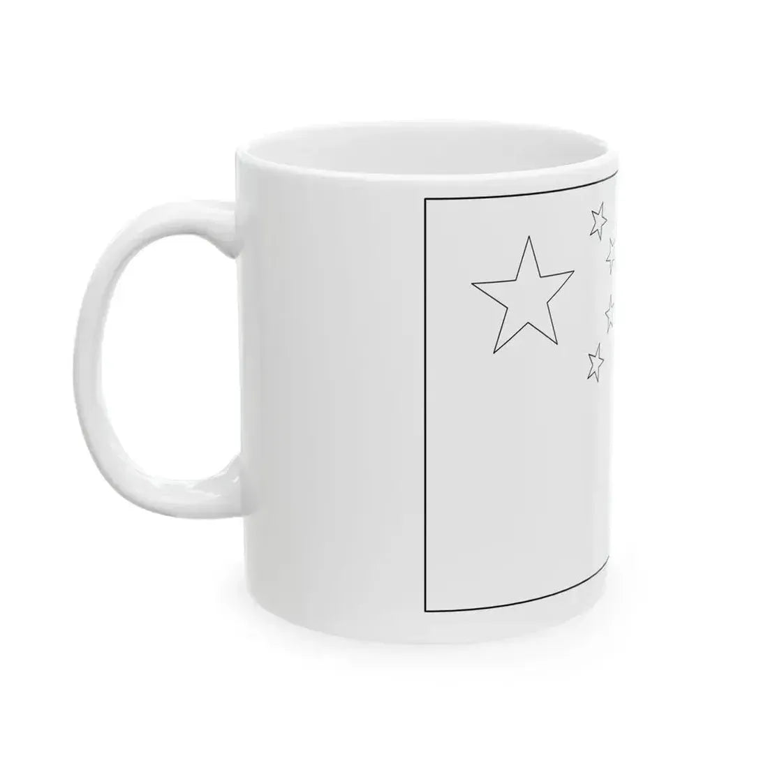 Flag of China colouring page (China) White Coffee Mug - Go Mug Yourself