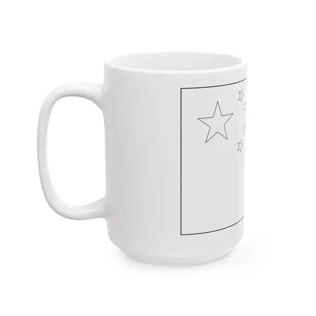 Flag of China colouring page (China) White Coffee Mug - Go Mug Yourself