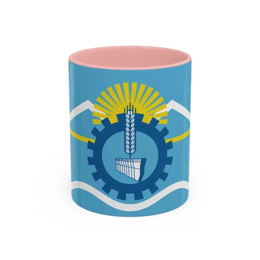 Flag of Chubut Province Argentina - Accent Coffee Mug 11oz Pink - Go Mug Yourself