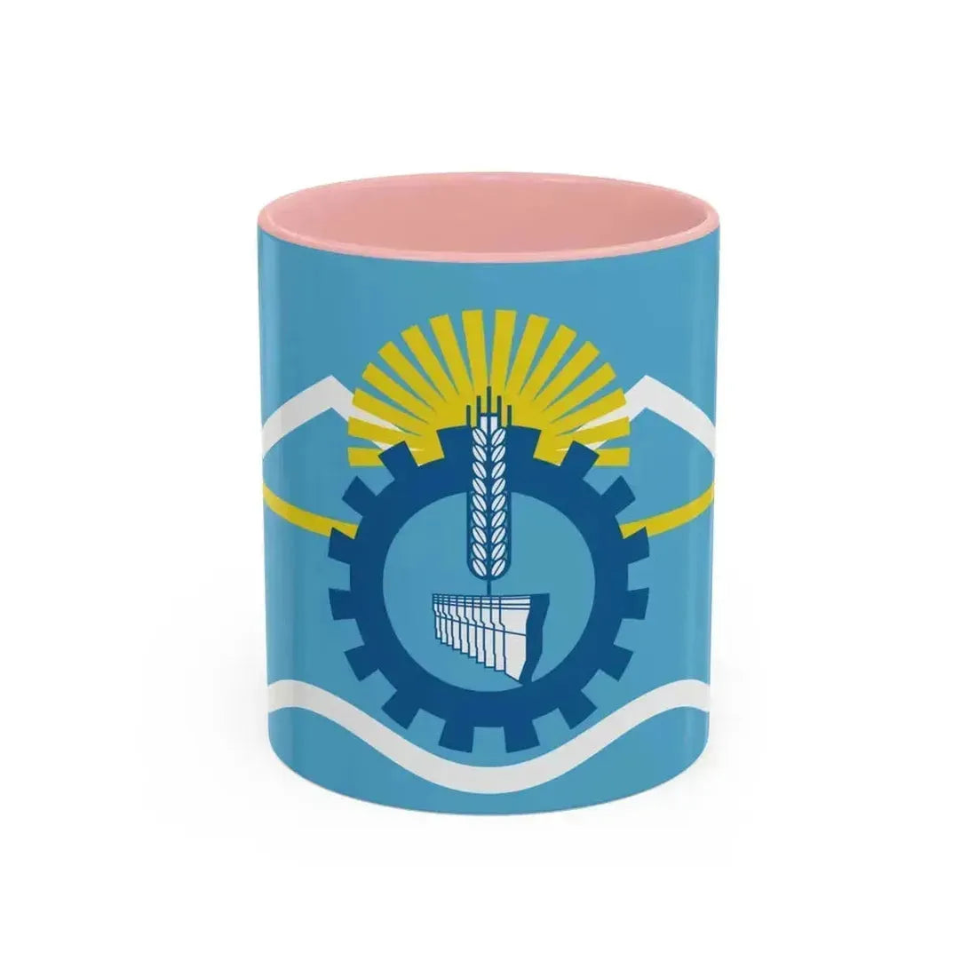 Flag of Chubut Province Argentina - Accent Coffee Mug 11oz Pink - Go Mug Yourself