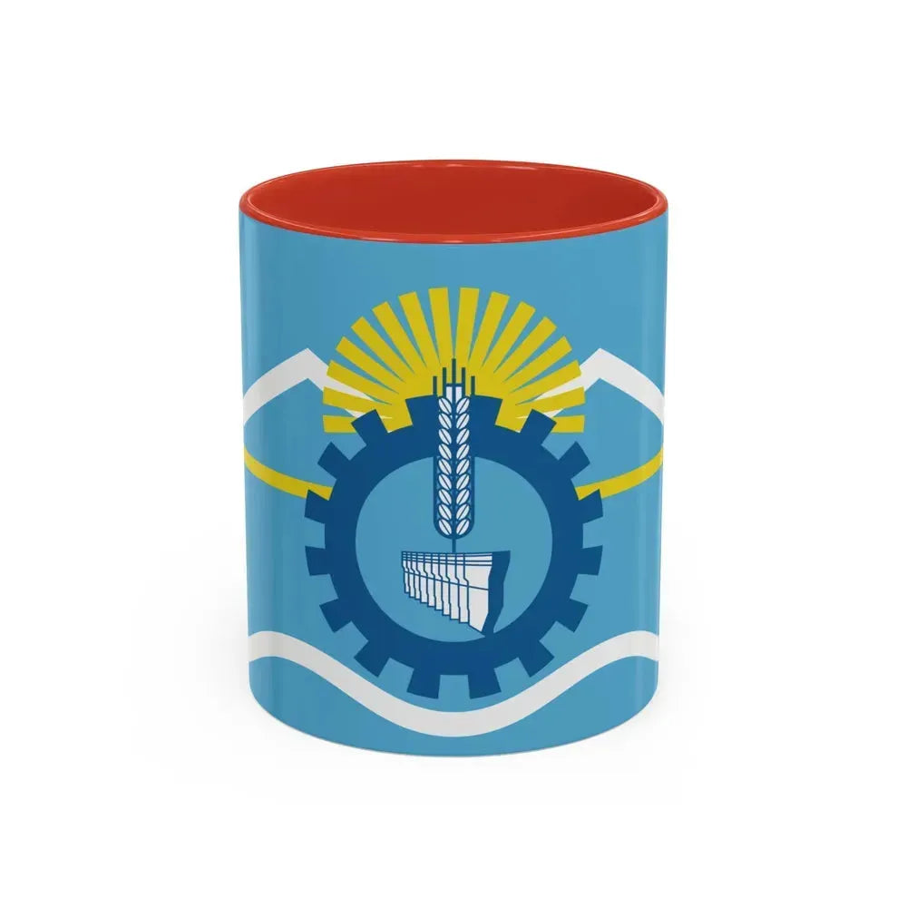 Flag of Chubut Province Argentina - Accent Coffee Mug 11oz Red - Go Mug Yourself