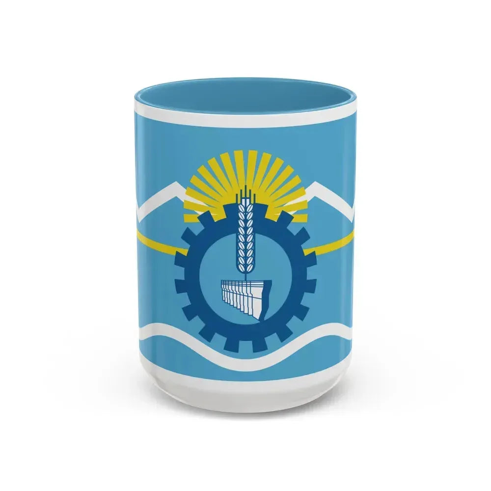 Flag of Chubut Province Argentina - Accent Coffee Mug 15oz Light Blue - Go Mug Yourself
