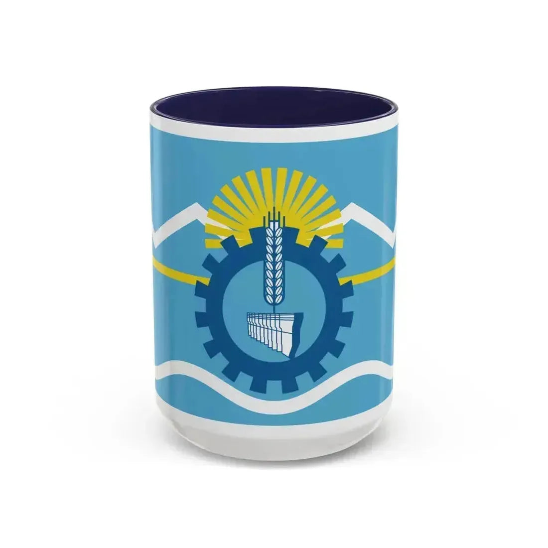 Flag of Chubut Province Argentina - Accent Coffee Mug 15oz Navy - Go Mug Yourself