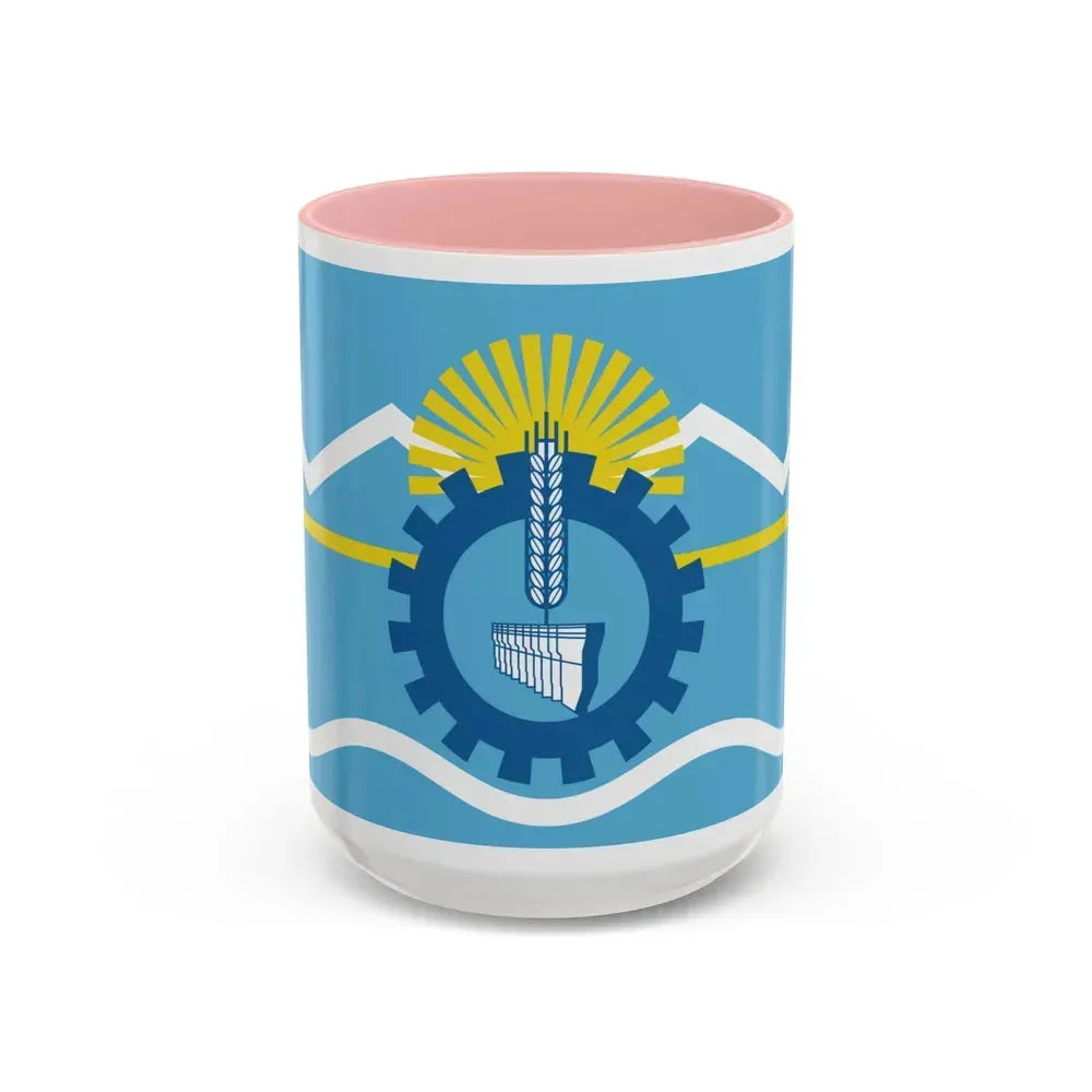Flag of Chubut Province Argentina - Accent Coffee Mug 15oz Pink - Go Mug Yourself