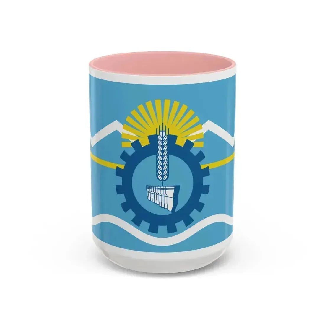 Flag of Chubut Province Argentina - Accent Coffee Mug 15oz Pink - Go Mug Yourself