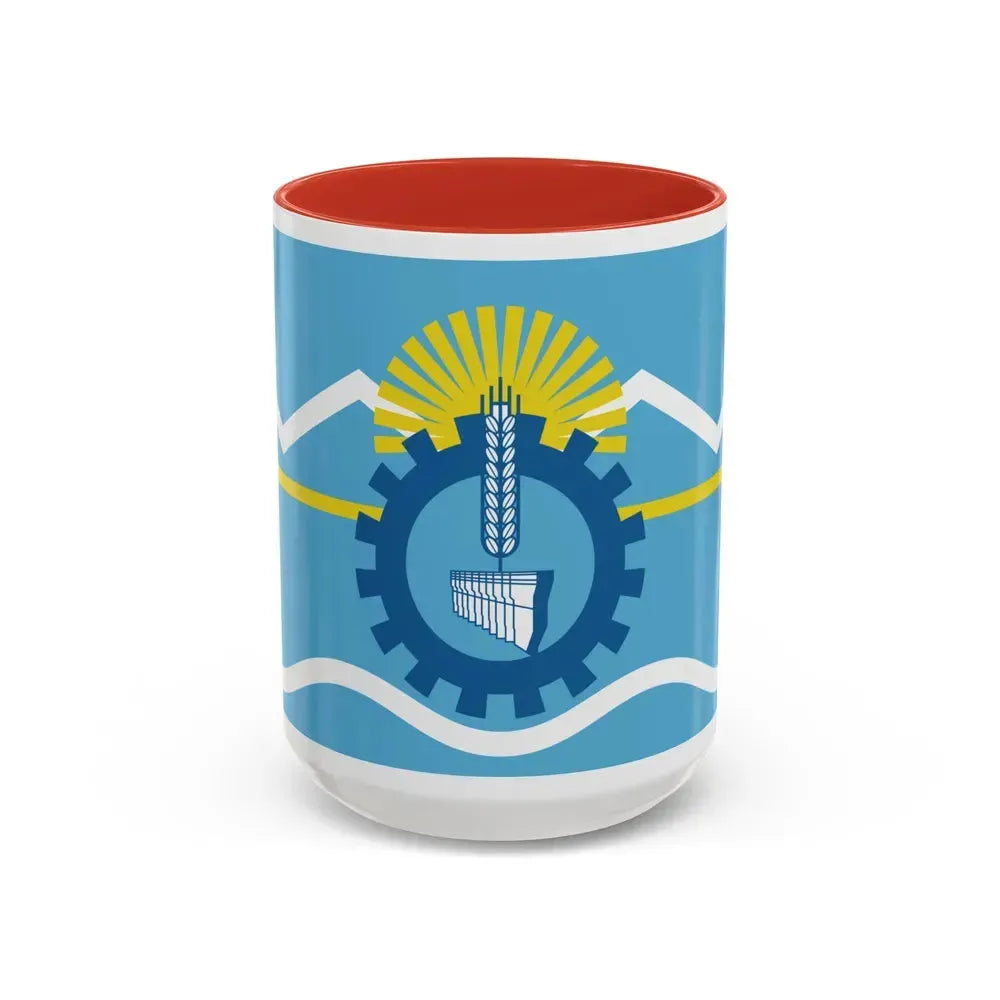 Flag of Chubut Province Argentina - Accent Coffee Mug 15oz Red - Go Mug Yourself