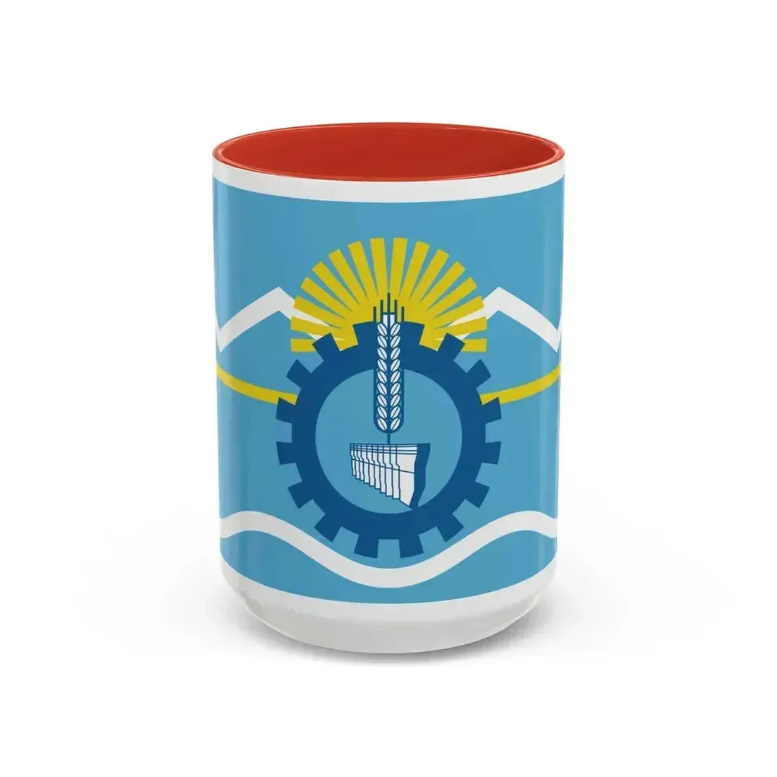 Flag of Chubut Province Argentina - Accent Coffee Mug 15oz Red - Go Mug Yourself