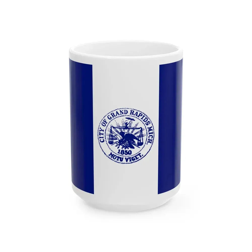 Flag of City of Grand Rapids Michigan (United States) White Coffee Mug 15oz - Go Mug Yourself