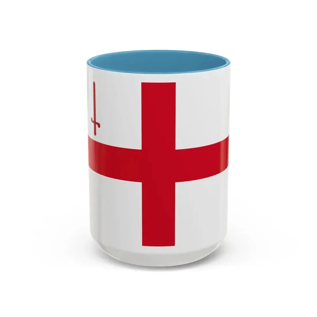 Flag of City of London UK - Accent Coffee Mug 15oz Light Blue - Go Mug Yourself