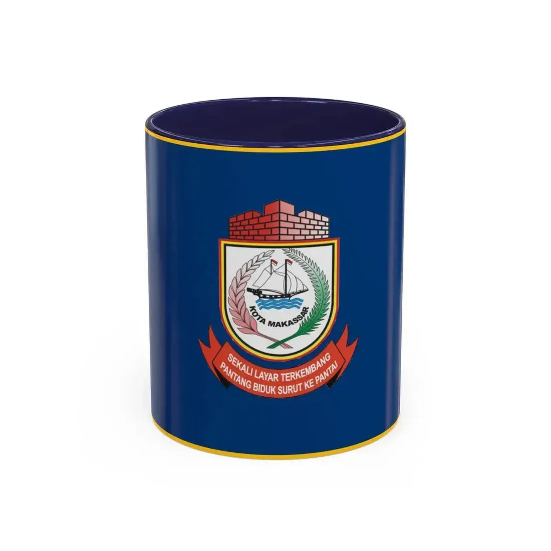 Flag of City of Makassar Indonesia - Accent Coffee Mug 11oz Navy - Go Mug Yourself