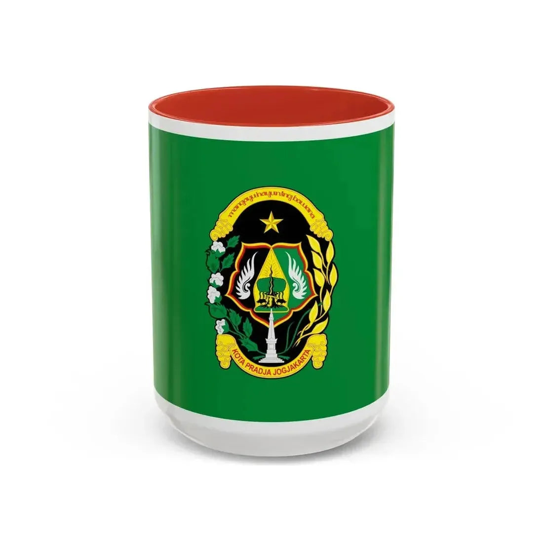 Flag of City of Yogyakarta Indonesia - Accent Coffee Mug 15oz Red - Go Mug Yourself