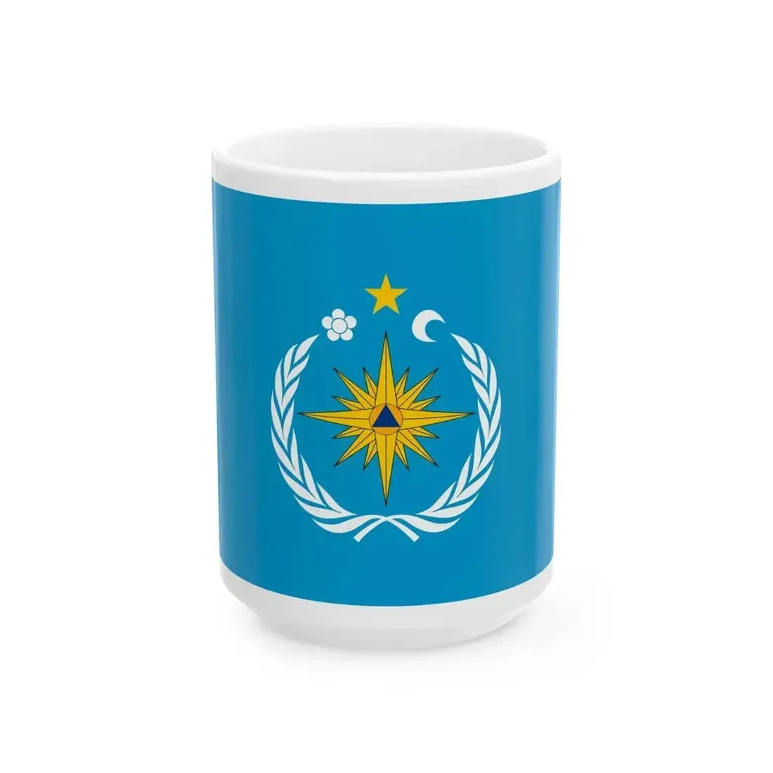 Flag of Civil Defense and Exceptional Situations of Moldova (Moldova) White Coffee Mug 15oz - Go Mug Yourself