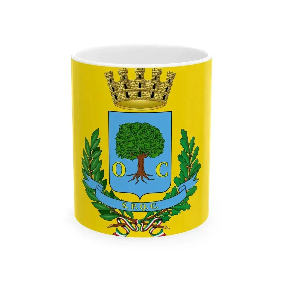 Flag of Civitavecchia (Italy) White Coffee Mug 11oz - Go Mug Yourself