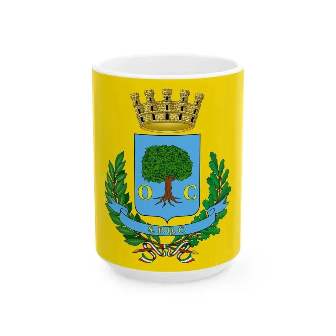 Flag of Civitavecchia (Italy) White Coffee Mug 15oz - Go Mug Yourself