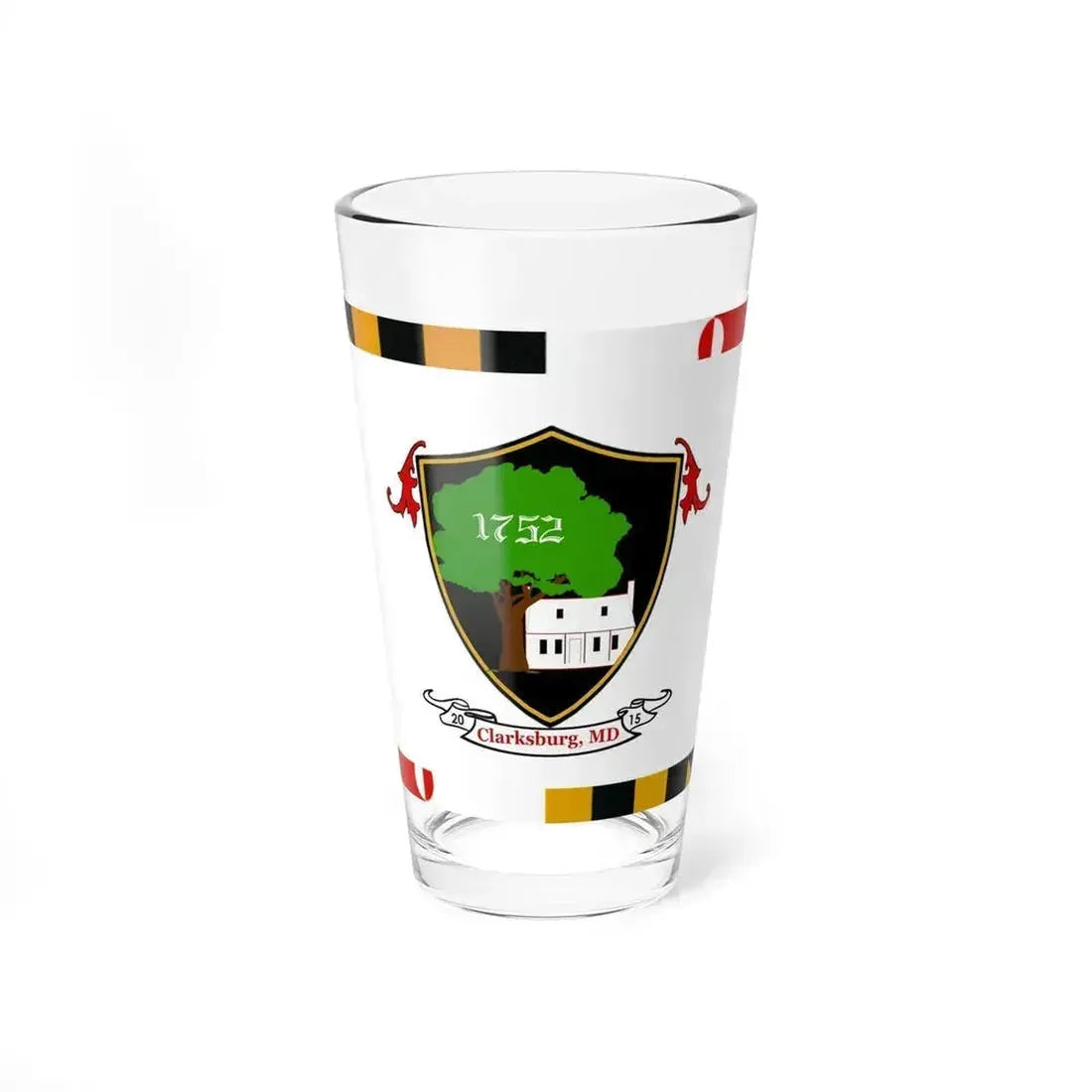 Flag of Clarksburg, Maryland - Pint Glass 16oz 16oz - Go Mug Yourself