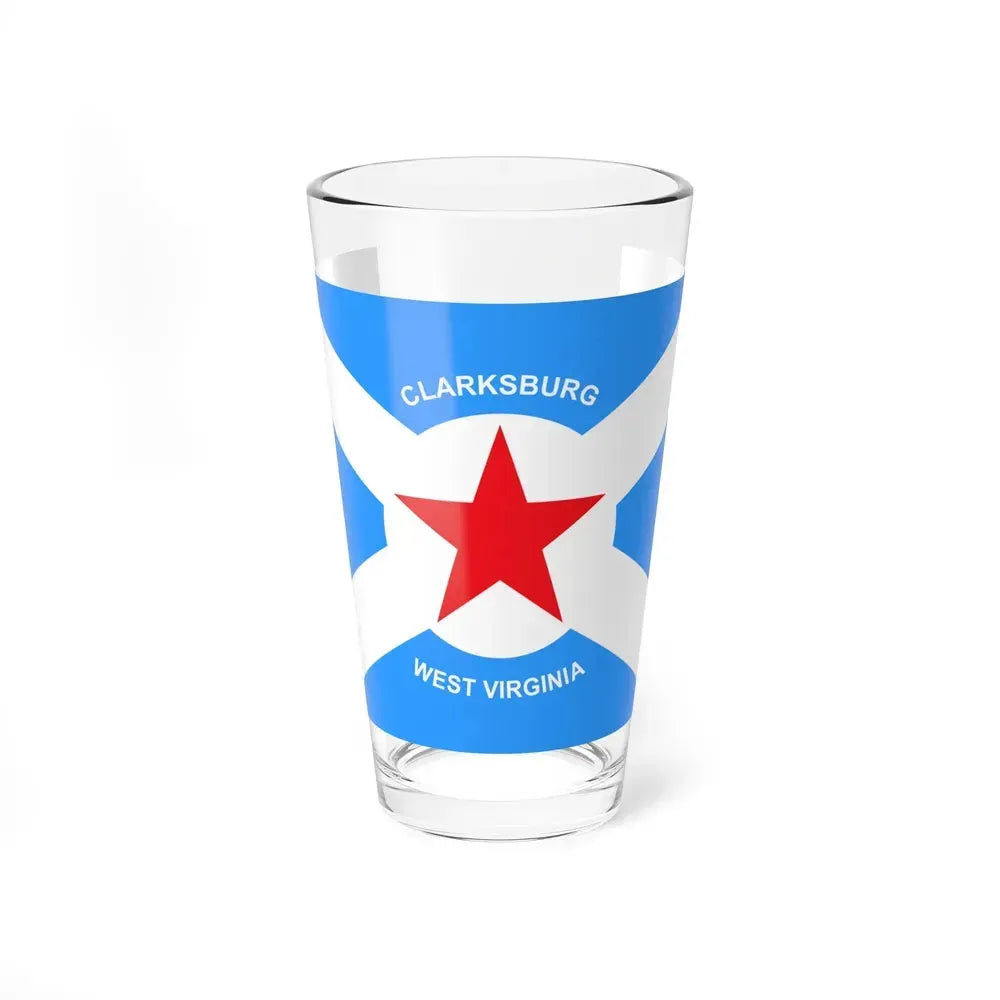 Flag of Clarksburg, West Virginia - Pint Glass 16oz 16oz - Go Mug Yourself