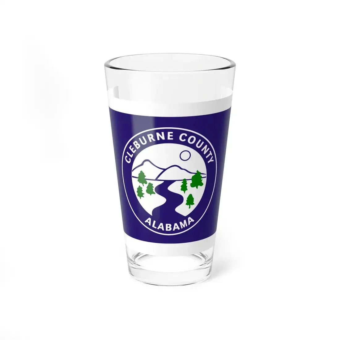 Flag of Cleburne County Alabama (United States) Pint Glass 16oz 16oz - Go Mug Yourself