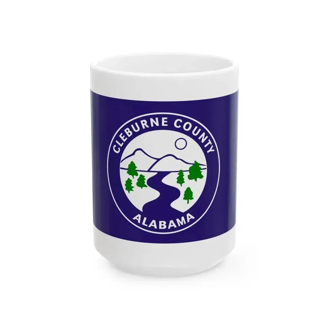 Flag of Cleburne County Alabama (United States) White Coffee Mug 15oz - Go Mug Yourself