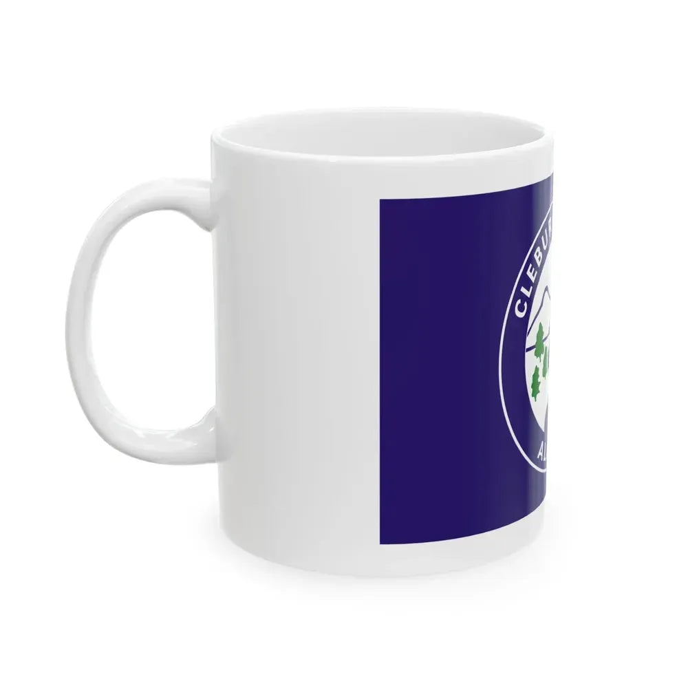 Flag of Cleburne County Alabama (United States) White Coffee Mug - Go Mug Yourself