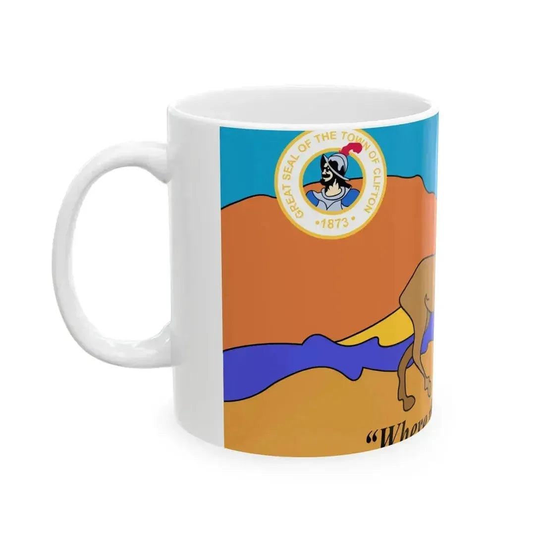 Flag of Clifton Arizona (United States) White Coffee Mug - Go Mug Yourself