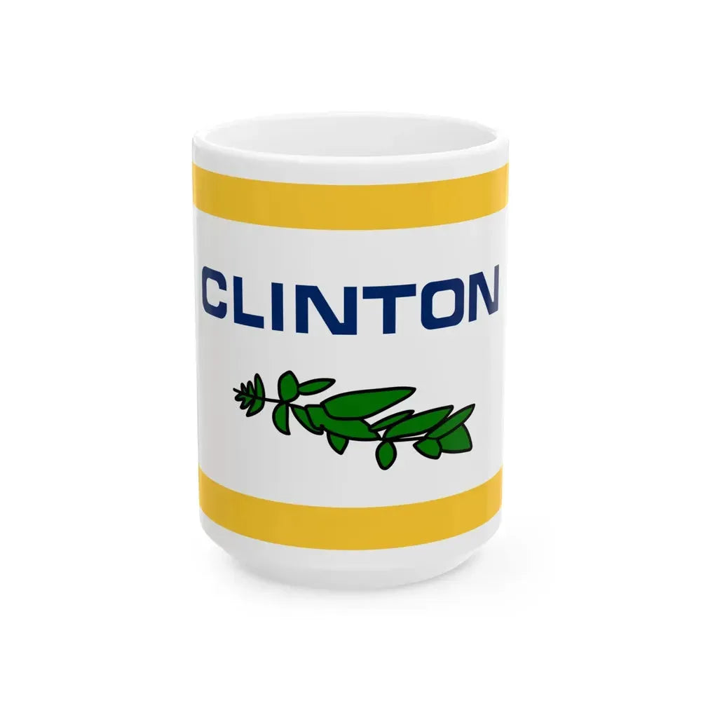 Flag of Clinton County Michigan (United States) White Coffee Mug 15oz - Go Mug Yourself