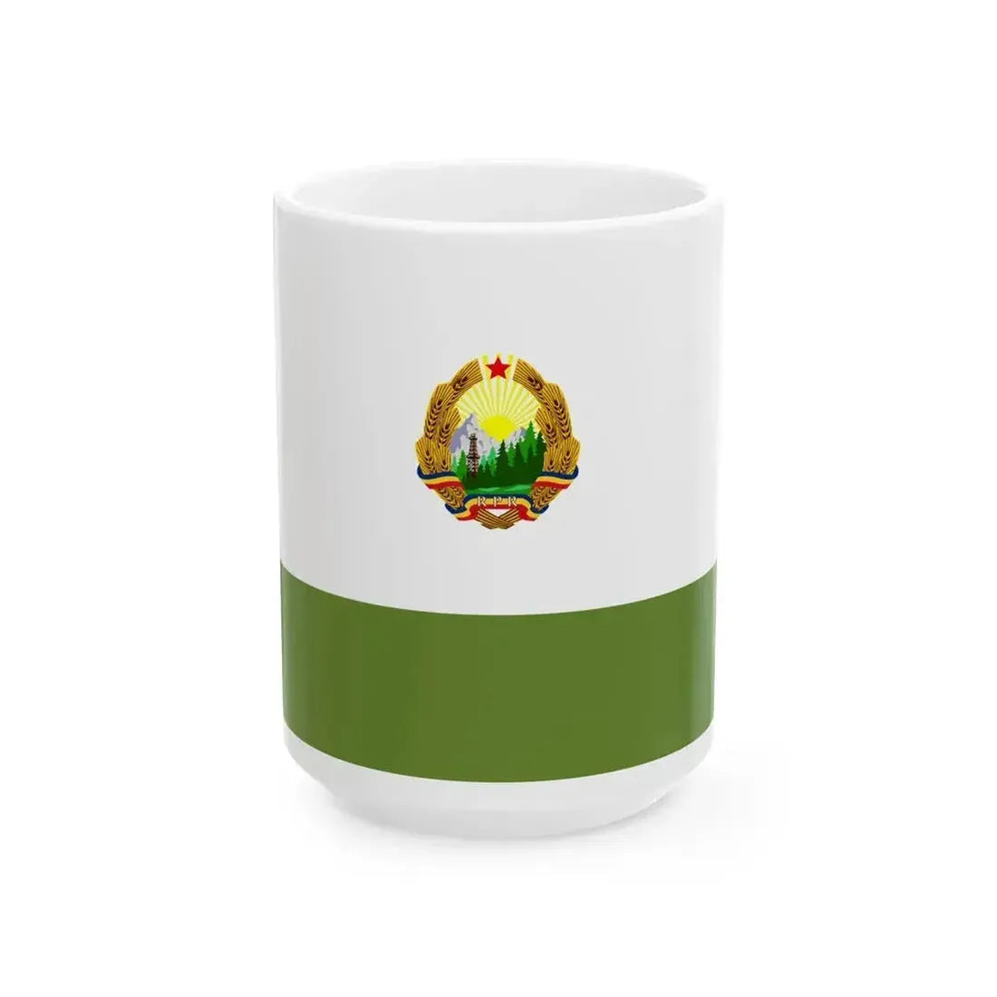Flag of Coast Guard of Romania 1952-1965 (Oman) White Coffee Mug 15oz - Go Mug Yourself