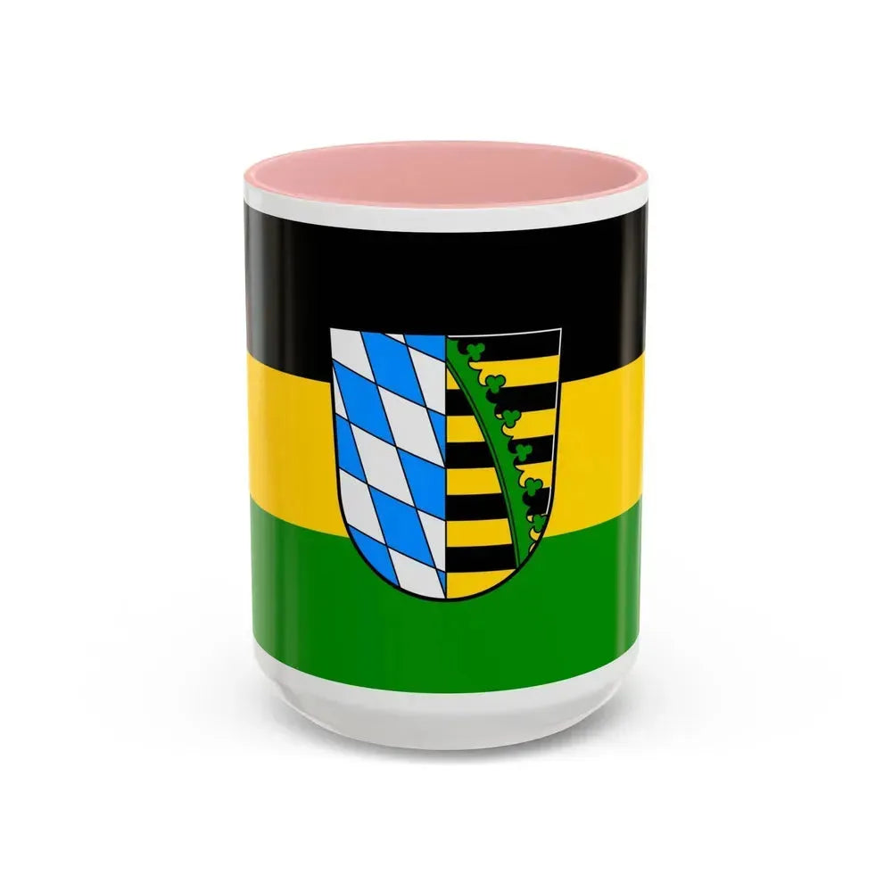 Flag of Coburg Germany - Accent Coffee Mug 15oz Pink - Go Mug Yourself