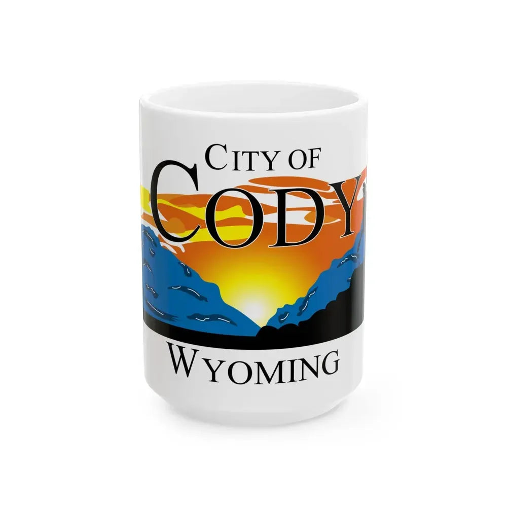 Flag of Cody Wyoming (United States) White Coffee Mug 15oz - Go Mug Yourself