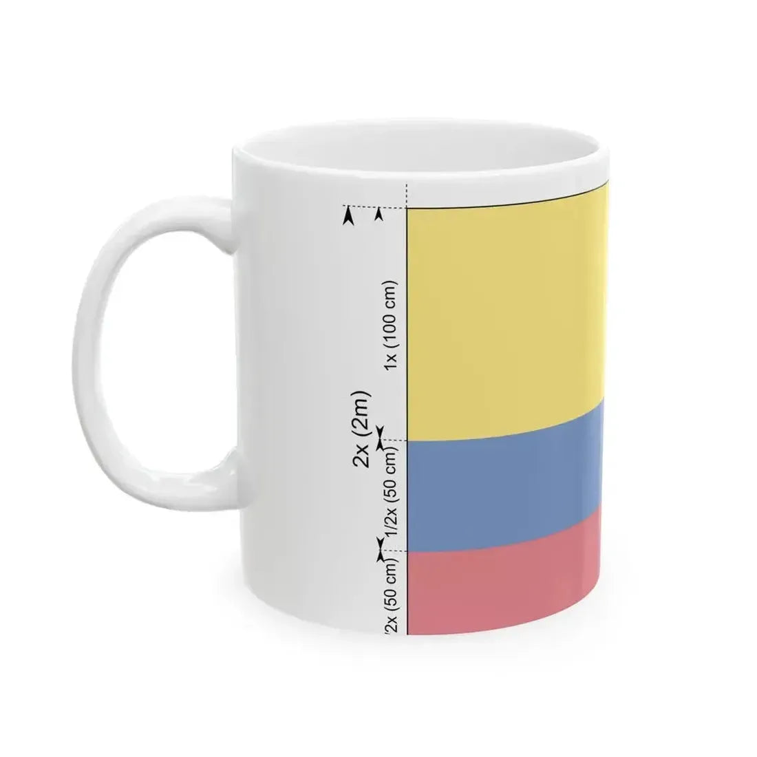 Flag of Colombia construction (Colombia) White Coffee Mug - Go Mug Yourself