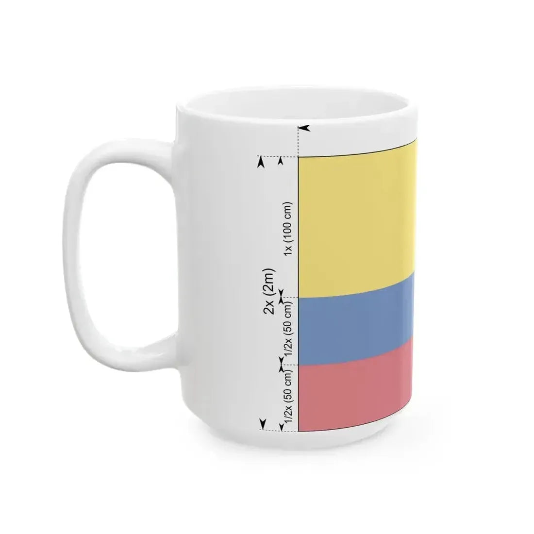 Flag of Colombia construction (Colombia) White Coffee Mug - Go Mug Yourself
