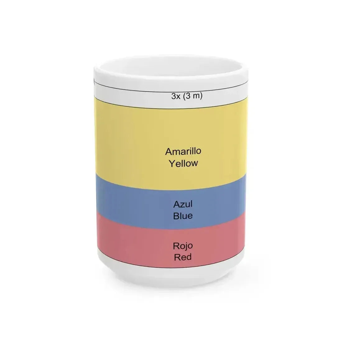 Flag of Colombia construction sheet (Colombia) White Coffee Mug 15oz - Go Mug Yourself