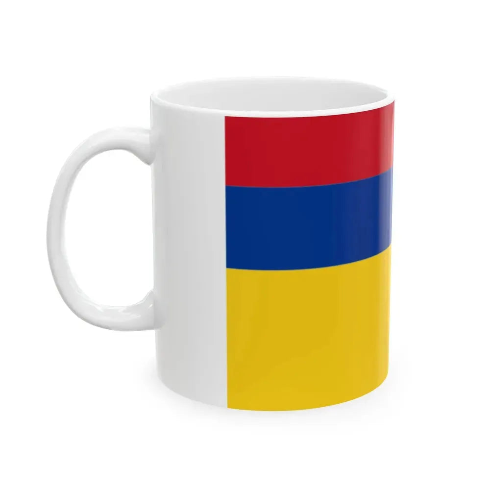 Flag of Colombia upside down (Colombia) White Coffee Mug - Go Mug Yourself