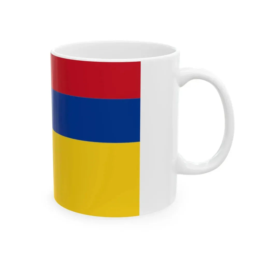 Flag of Colombia upside down (Colombia) White Coffee Mug - Go Mug Yourself