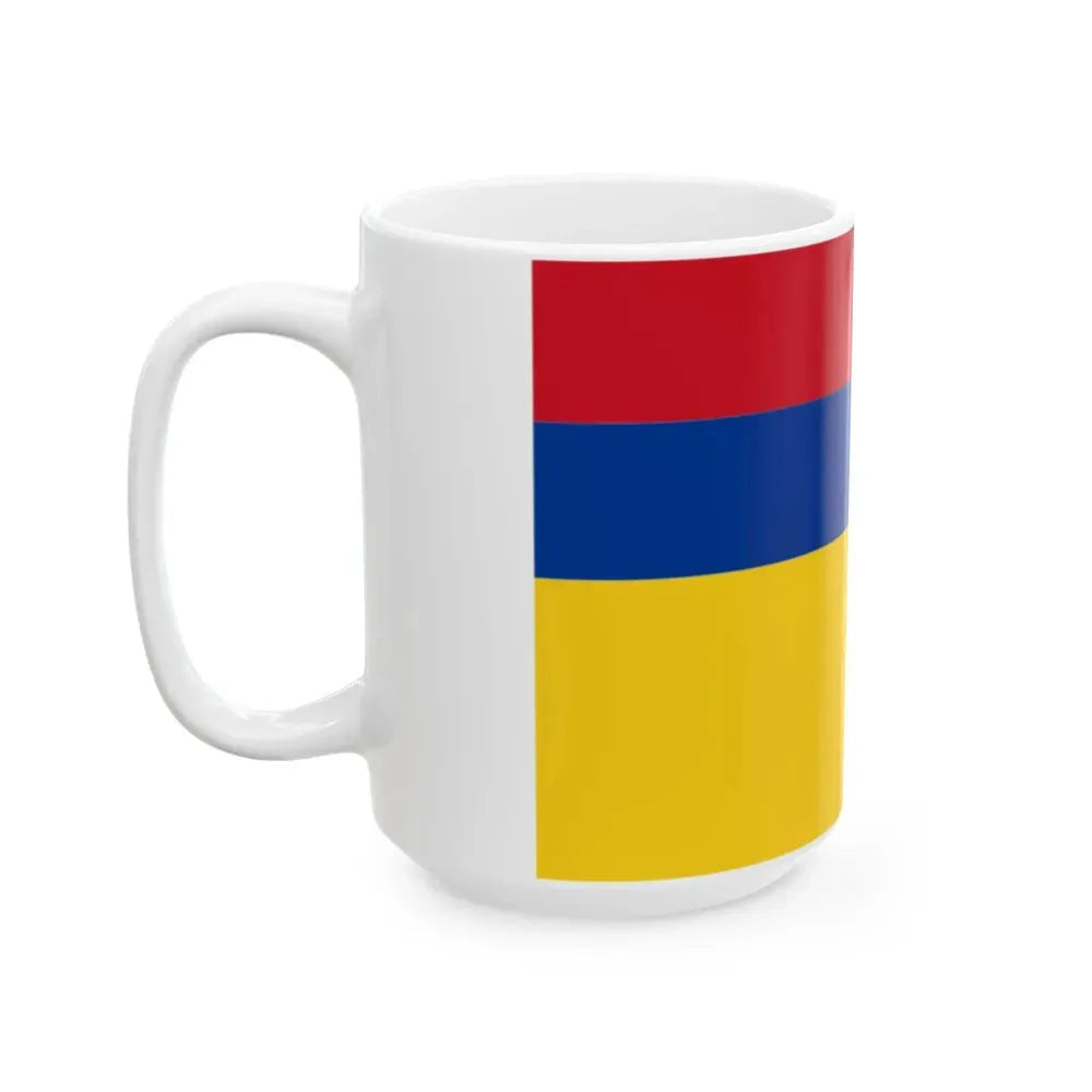 Flag of Colombia upside down (Colombia) White Coffee Mug - Go Mug Yourself