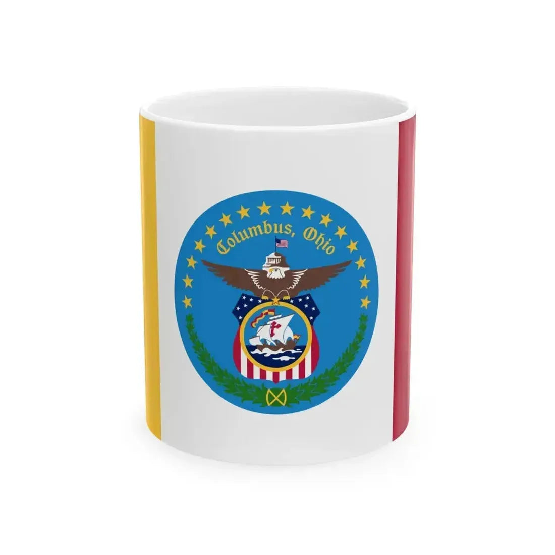 Flag of Columbus Ohio (United States) White Coffee Mug 11oz - Go Mug Yourself