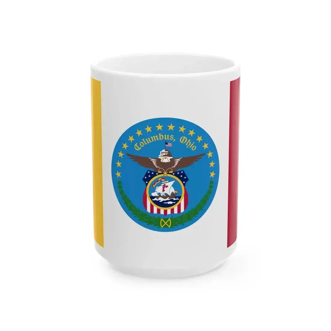 Flag of Columbus Ohio (United States) White Coffee Mug 15oz - Go Mug Yourself