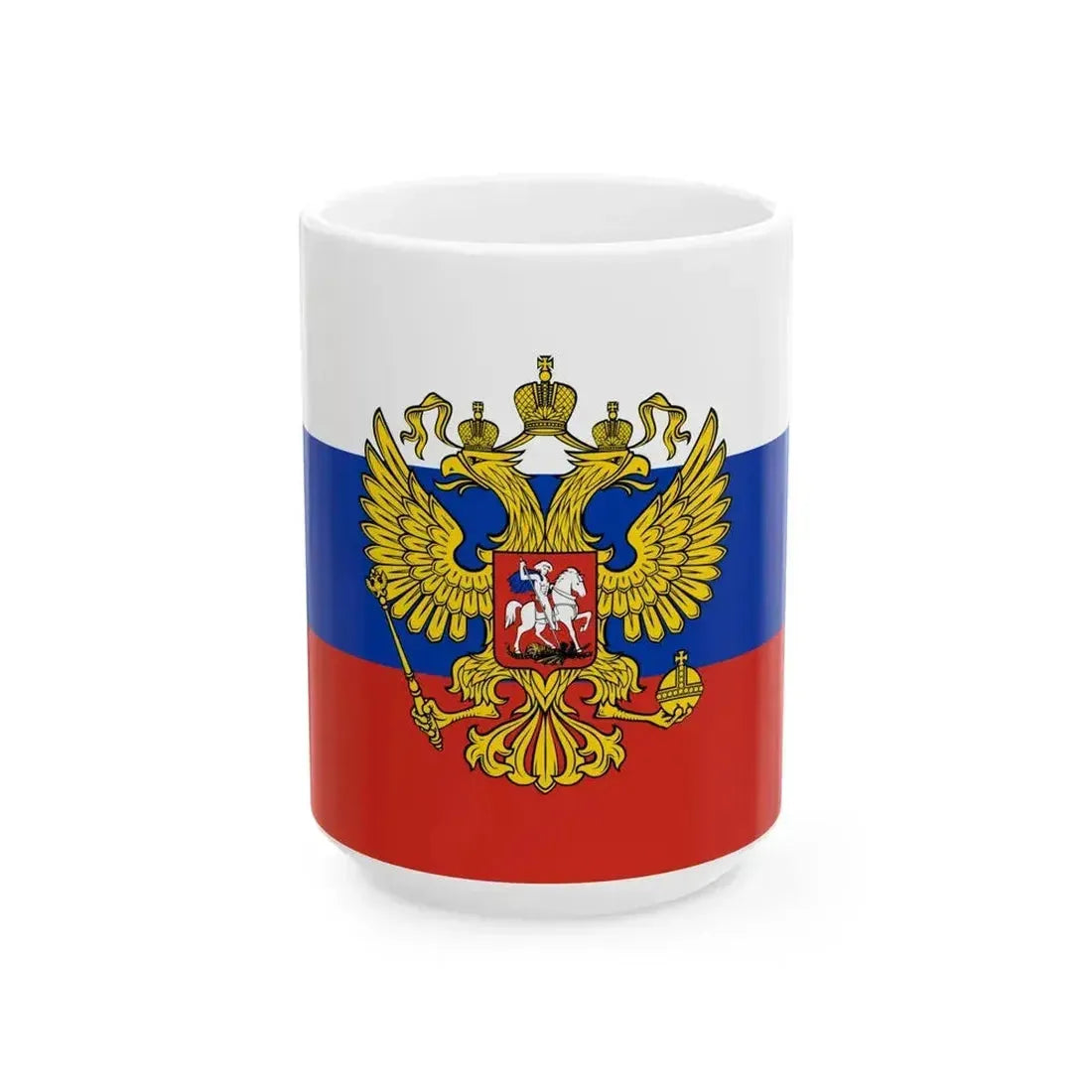Flag of Commander-in-chief of Russia (Russia) White Coffee Mug 15oz - Go Mug Yourself