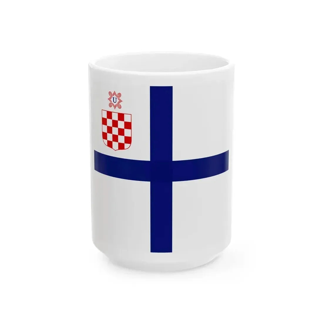 Flag of Commander of the Armed Forces in Independent State of Croatia (Croatia) White Coffee Mug 15oz - Go Mug Yourself
