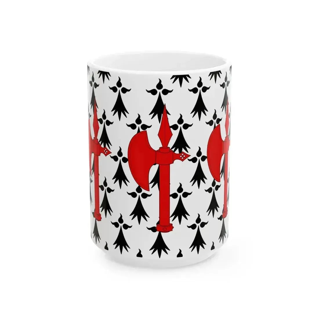 Flag of Concarneau (France) White Coffee Mug 15oz - Go Mug Yourself