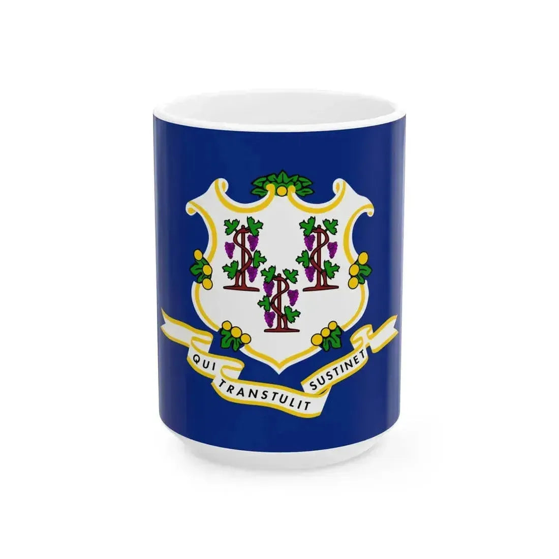 Flag of Connecticut 3-2 (United States) White Coffee Mug 15oz - Go Mug Yourself