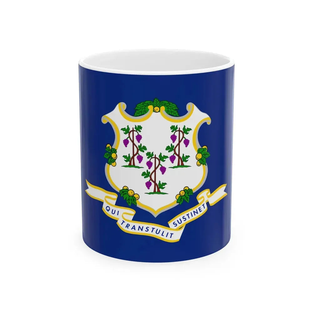 Flag of Connecticut (United States) White Coffee Mug 11oz - Go Mug Yourself