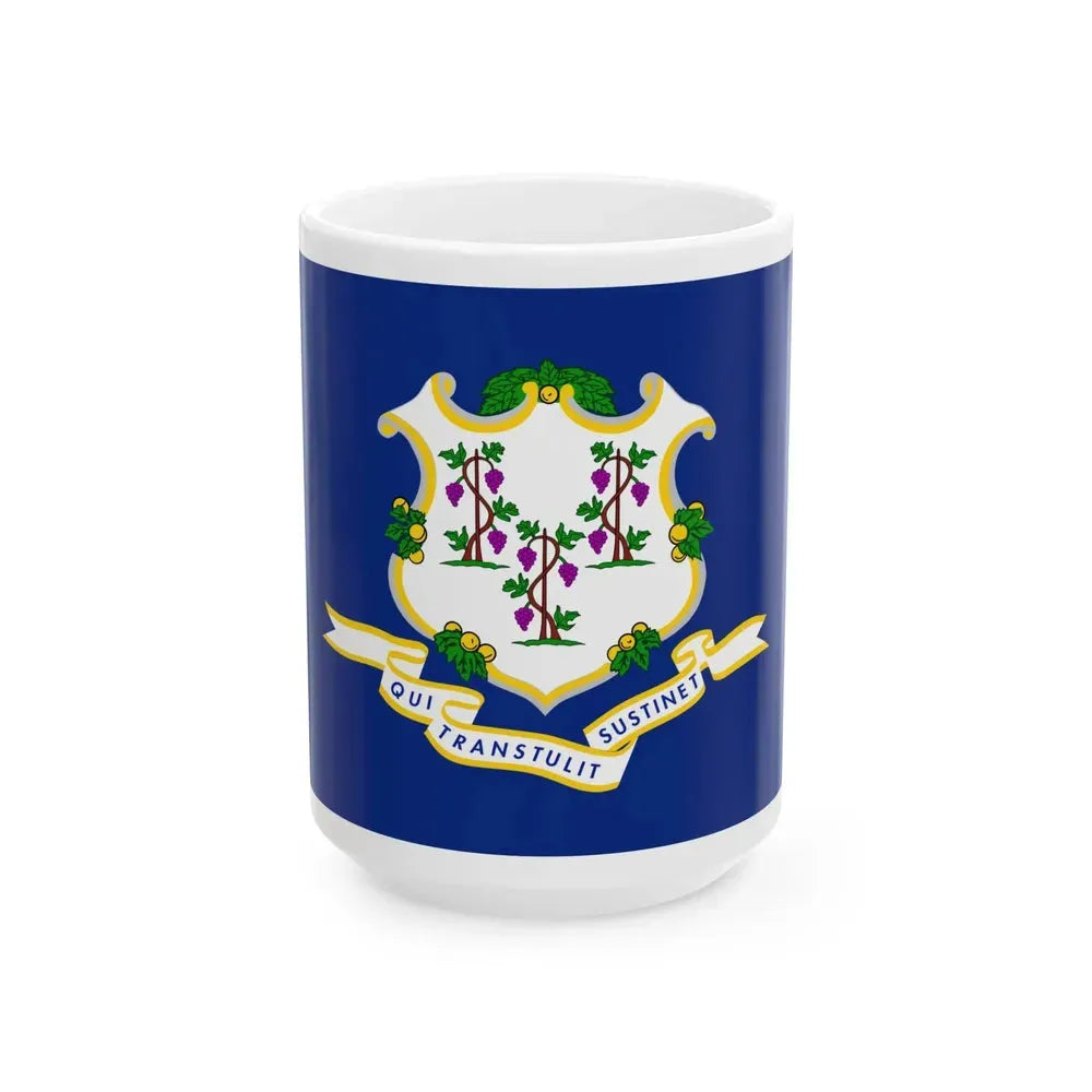 Flag of Connecticut (United States) White Coffee Mug 15oz - Go Mug Yourself