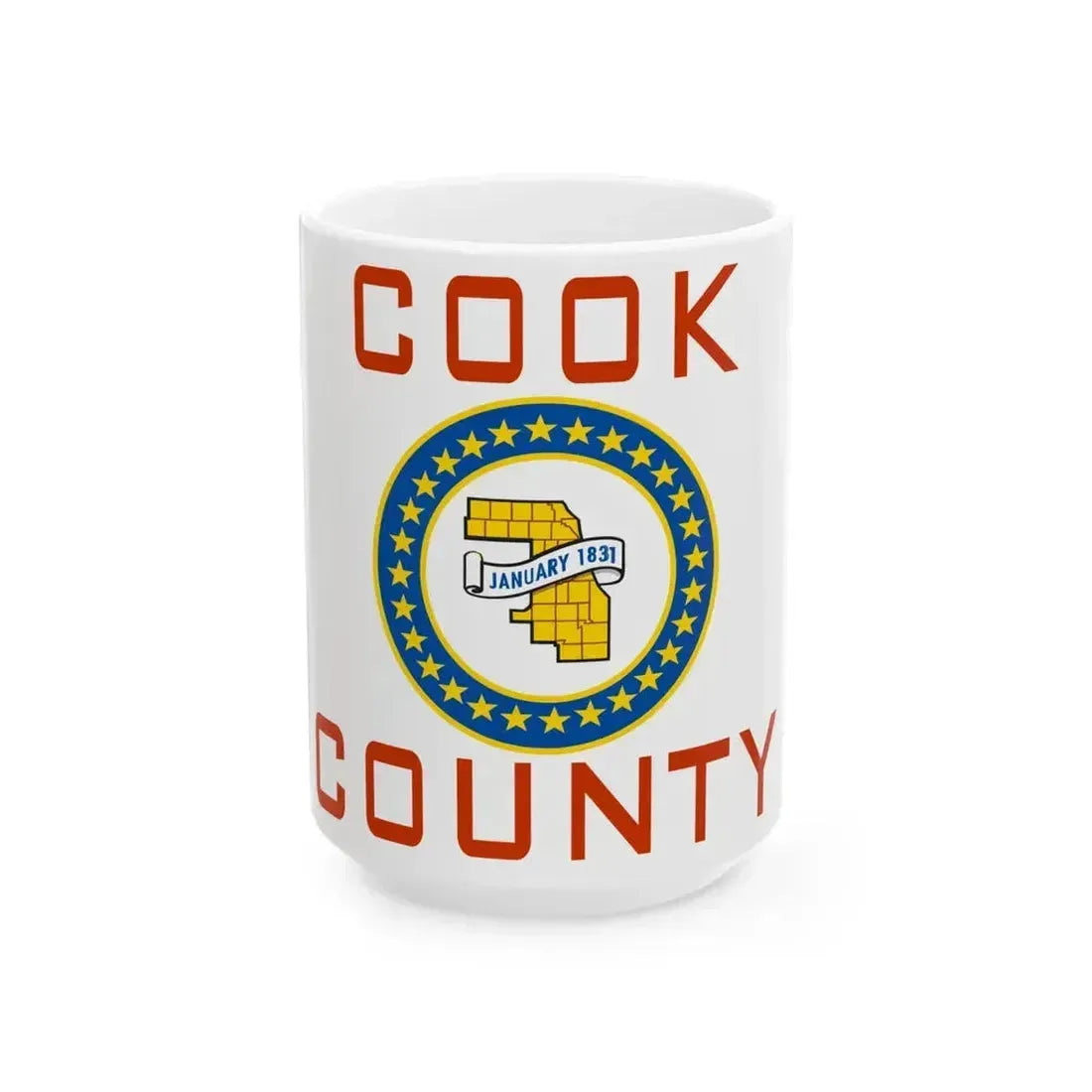 Flag of Cook County Illinois 1961-2022 (United States) White Coffee Mug 15oz - Go Mug Yourself