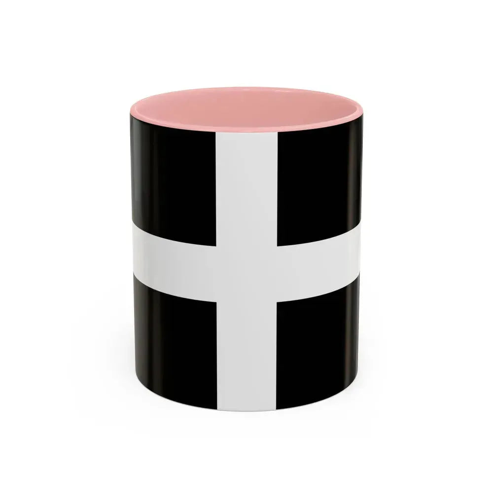 Flag of Cornwall UK - Accent Coffee Mug 11oz Pink - Go Mug Yourself