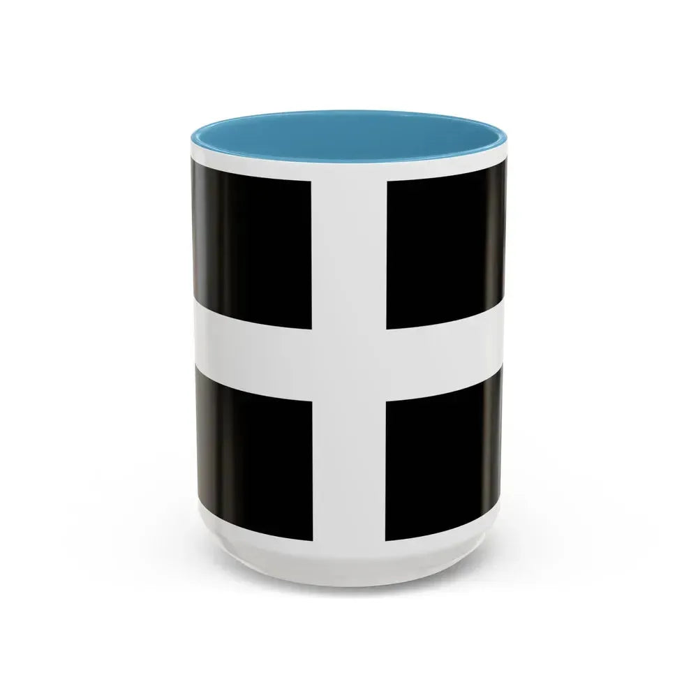 Flag of Cornwall UK - Accent Coffee Mug 15oz Light Blue - Go Mug Yourself